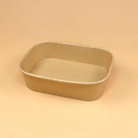 종이용기 세트(직사각-크라프트/종이뚜껑/R580) 이미지