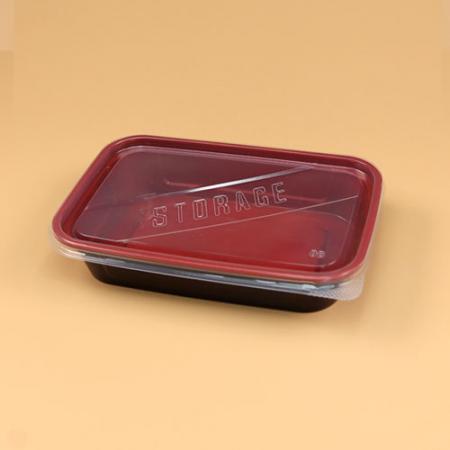 도시락용기 세트(레드블랙/PP사각-500)