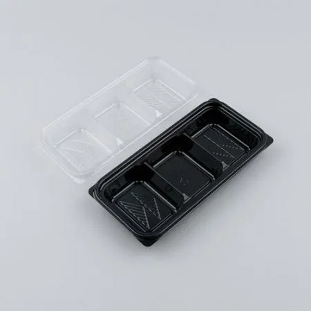샐러드/반찬용기세트(S-0104-3/3칸/흑볼) 이미지