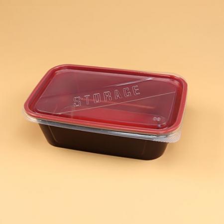 도시락용기 세트(레드블랙/PP사각-750)