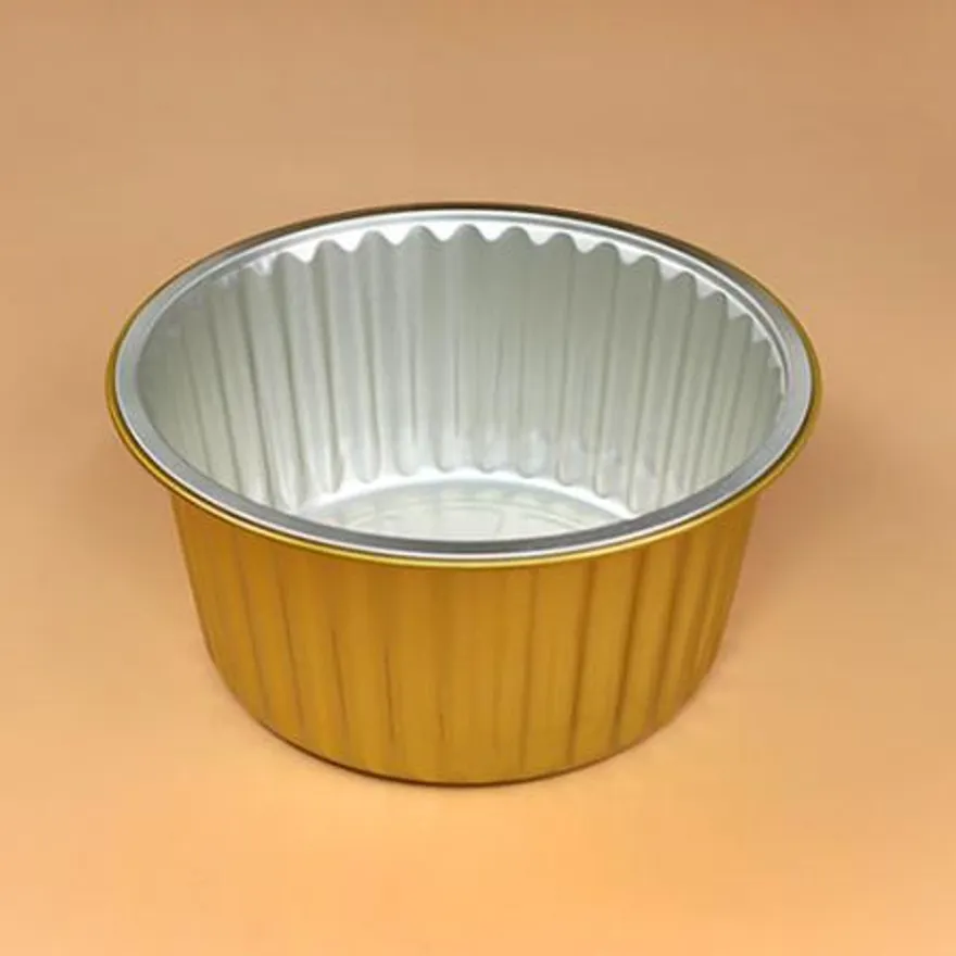 알루미늄용기 세트(원형골드/반투명뚜껑/1,500ml) 이미지