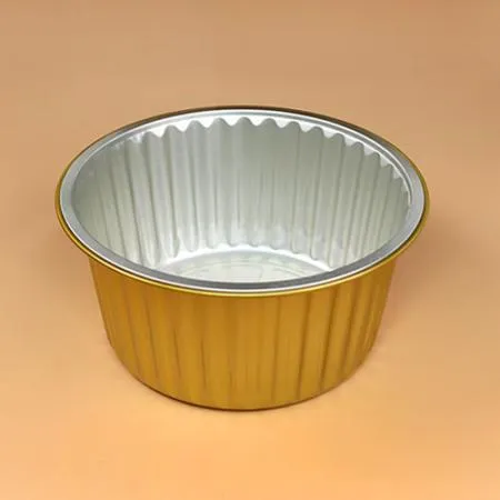 알루미늄용기 세트(원형골드/반투명뚜껑/1,500ml) 이미지