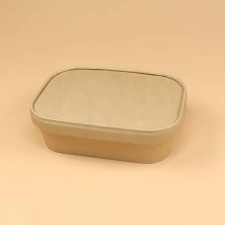 종이용기 세트(직사각-크라프트/종이뚜껑/R580)