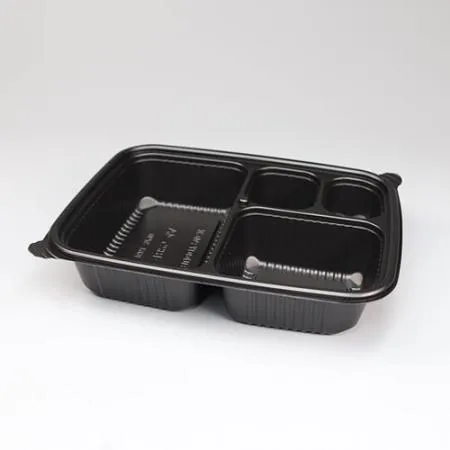 PP도시락용기 세트(M-1825A/4칸/흑색) 이미지