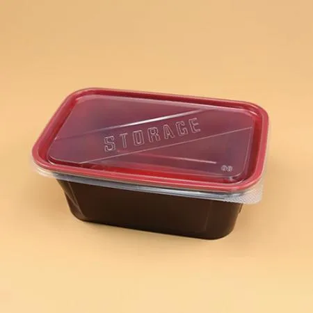 도시락용기 세트(레드블랙/PP사각-1000) 이미지