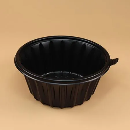 냉면용기 세트(195파이/대/검정/반투명뚜껑/OK) 이미지