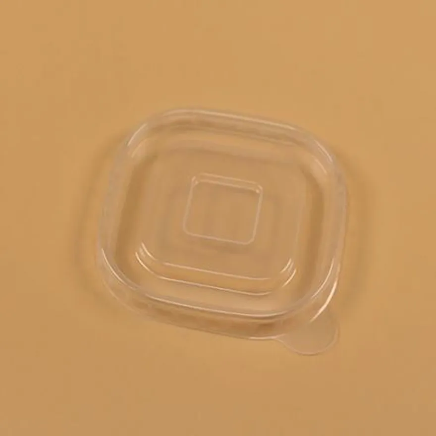 종이용기 사각소스용기 세트(크라프트/투명뚜껑/90ml) 이미지