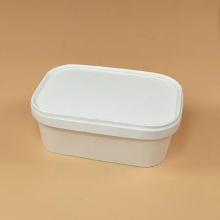 종이용기 세트(직사각/백색/종이뚜껑/R750)