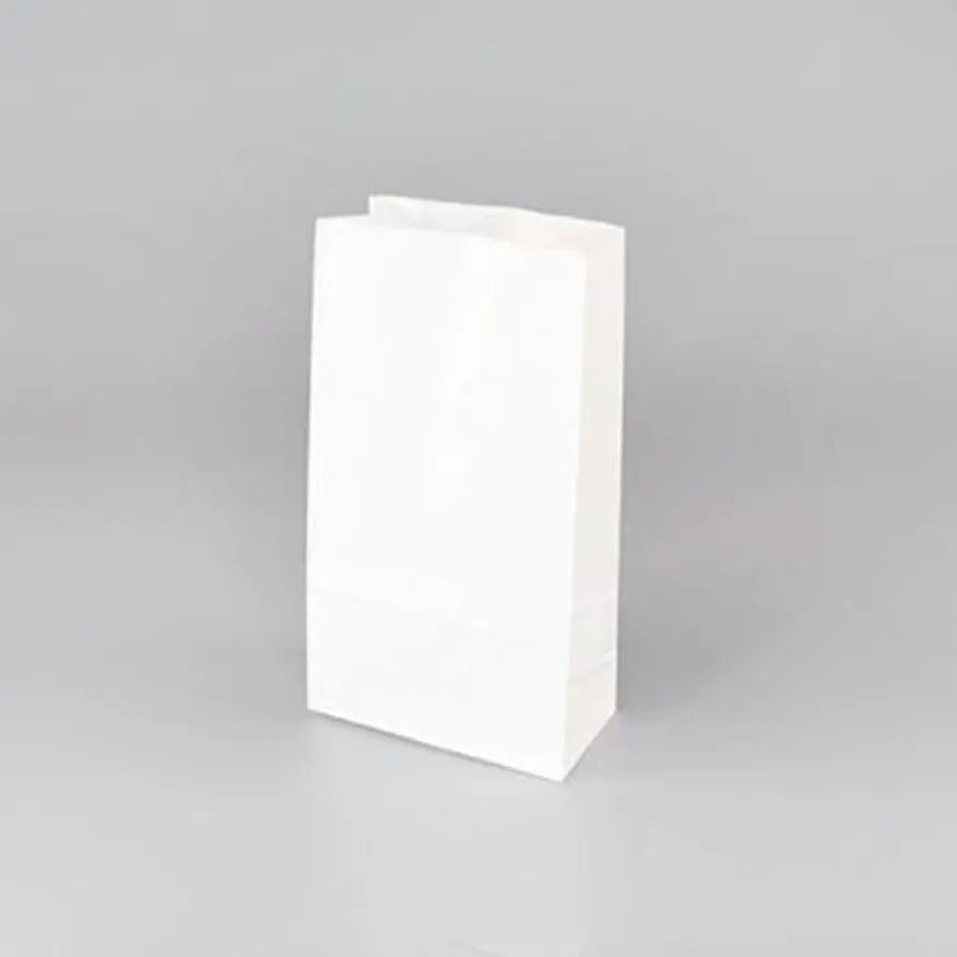 종이봉투(백색/소)-국산종이사용 노루지 각대 붕어빵 선물포장 튀김 핫도그 도넛 꽈베기 호떡 포장봉투 이미지