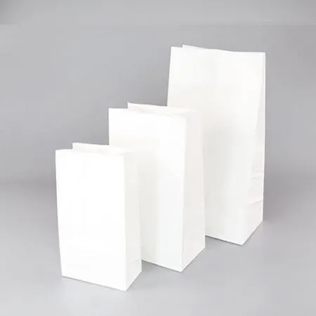 종이봉투(백색/중)-국산종이사용 노루지 각대 붕어빵 선물포장 튀김 핫도그 도넛 꽈베기 호떡 포장봉투 이미지