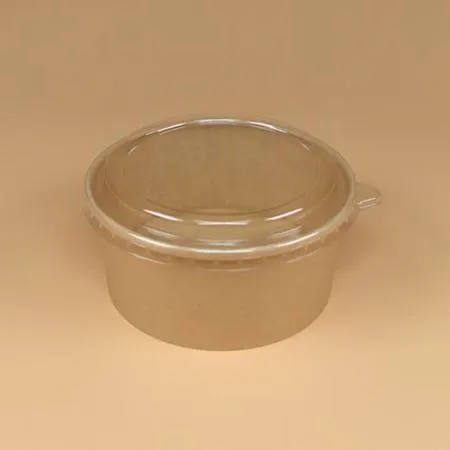 크라프트 컵용기 세트(1,100ml/투명뚜껑) 이미지