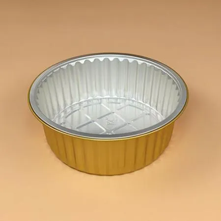 알루미늄용기 세트(원형골드/반투명뚜껑/1,130ml) 이미지