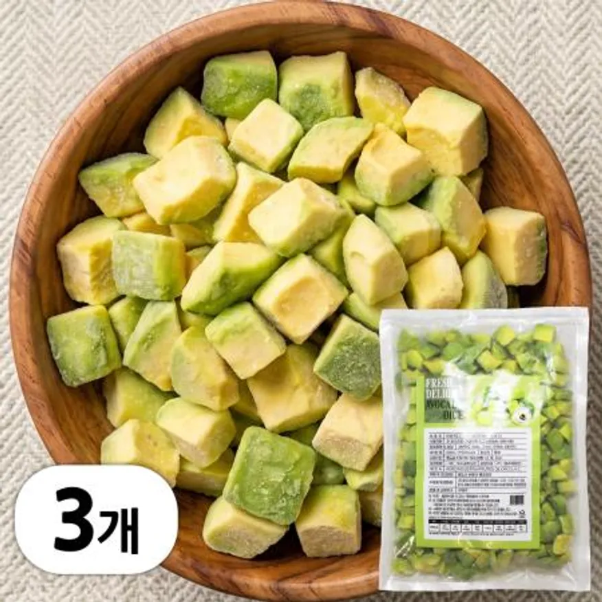 냉동 아보카도 다이스 1.5kg (500g x 3봉) 이미지