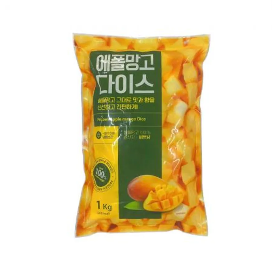냉동 애플망고 다이스 1kg + 드라이아이스 2개 이미지