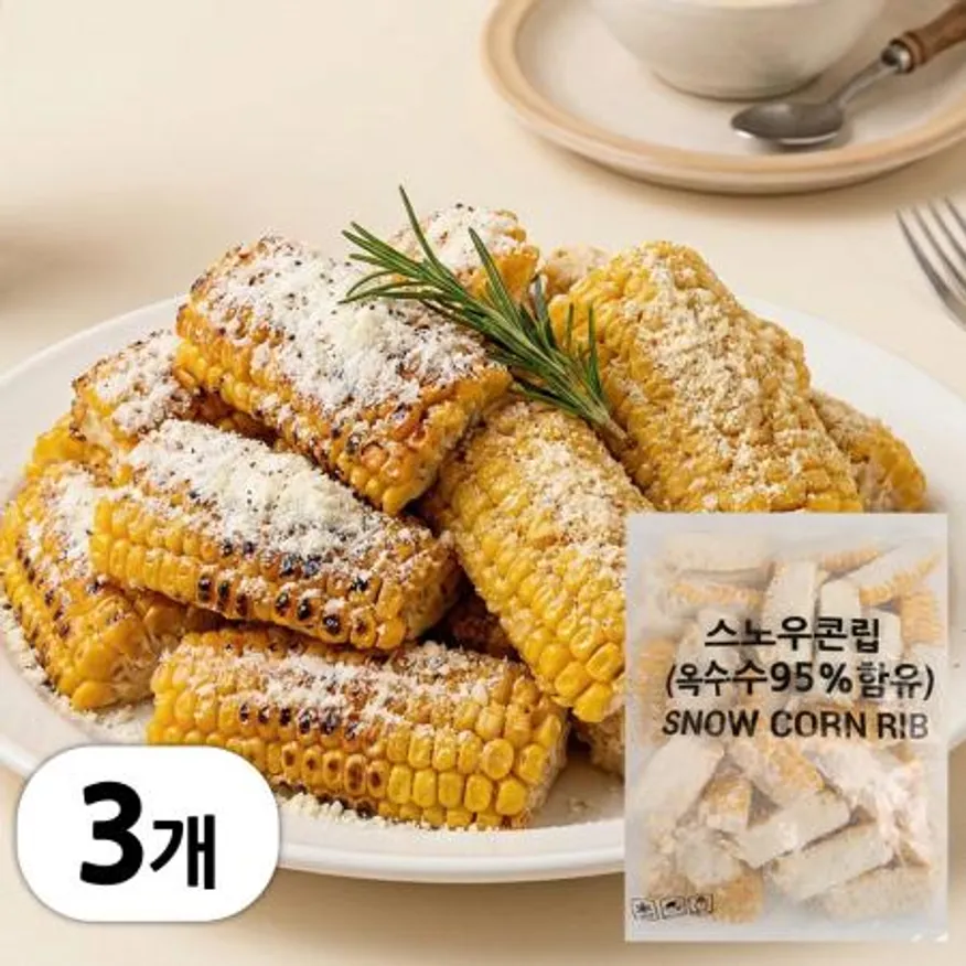 냉동 스노우 콘립 옥수수튀김 3kg (1kg x 3봉) 이미지