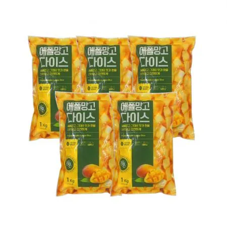 냉동 애플망고 다이스 5kg (1kg x 5봉) + 드라이아이스 2개