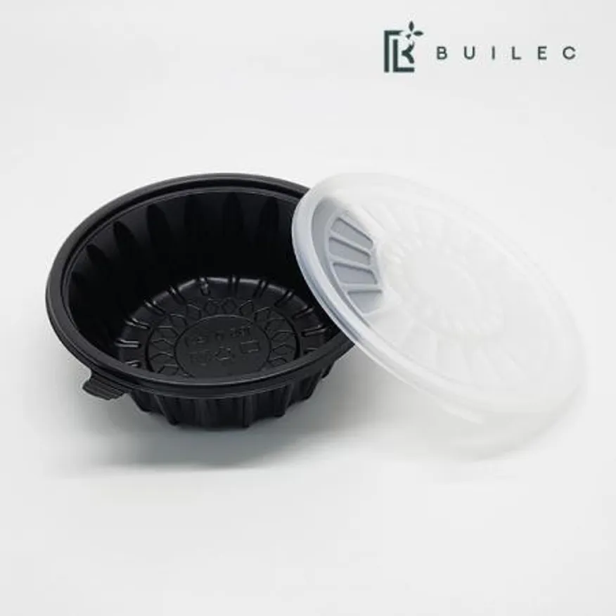 EH 195파이 냉면용기 300개 세트 대 1,420ml 흑색 이미지