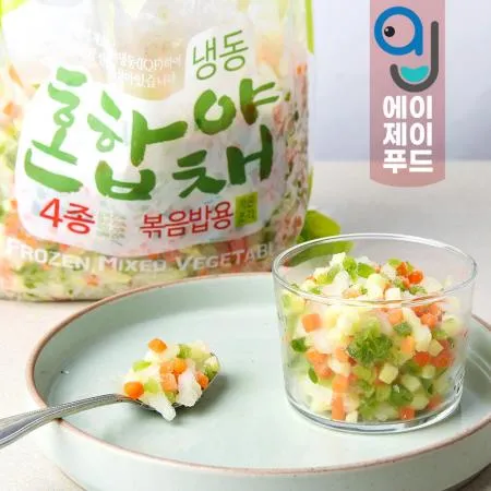 황보마을 냉동 혼합야채 4종 볶음밥용(팩) 1kg 1팩 이미지