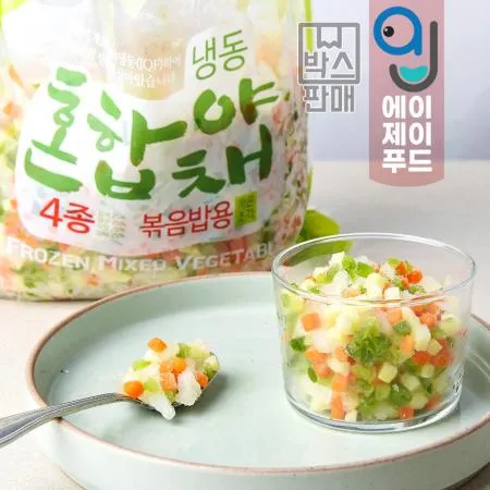 황보마을 냉동 혼합야채 4종 볶음밥용(박스)★박스(1kgX10팩)