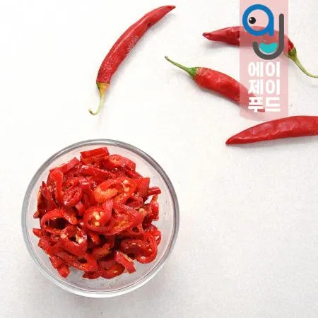 황보마을 냉동야채 홍고추 슬라이스(중국) 1kg 1팩 이미지