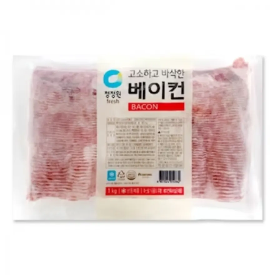 대상 청정원 고소하고 바삭한 베이컨 1kg 대용량 업소용 슬라이스 이미지