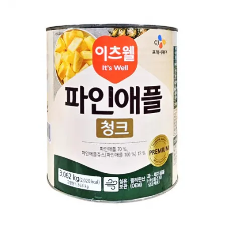 ★초특가★ 이츠웰 파인애플 청크 3.062kg 업소용 3kg 필리핀산