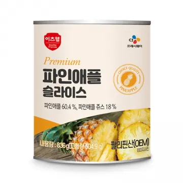 ★초특가★ 이츠웰 프리미엄 파인애플 통조림 슬라이스 836g 필리핀산 과실캔