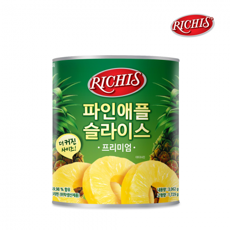 [박스판매]동서 리치스 프리미엄 파인애플 슬라이스 3kgx6입 필리핀산