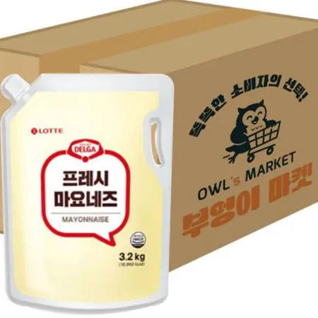 [박스판매] 롯데 델가 프레시마요네즈 스파우트 3.2kg * 4EA