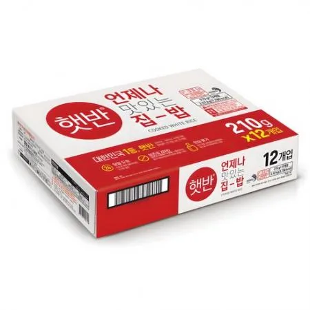 CJ 제일제당 햇반 210g*12입 즉석밥 캠핑 백미 쌀밥 이미지