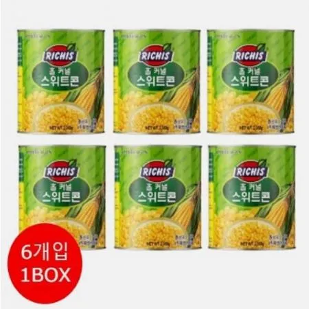 [박스판매]동서 리치스 스위트콘 2.95kg*6개입 통조림 옥수수콘 태국산