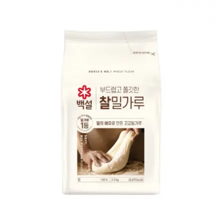 CJ 제일제당 백설 찰 밀가루 2.5kg 부드럽고 쫄깃한 이미지