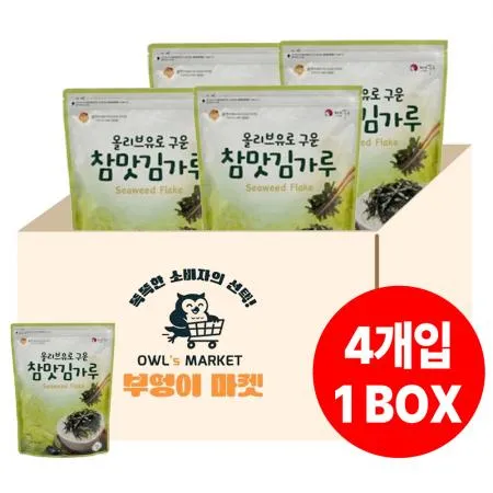 [박스판매] 케이푸드 올리브유로 구운 참맛김가루 1kg * 4입