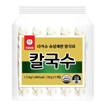 천일식품 천일 냉동칼국수 1.15kg*8입  230g*5입  다가수 숙성제면 방식 이미지