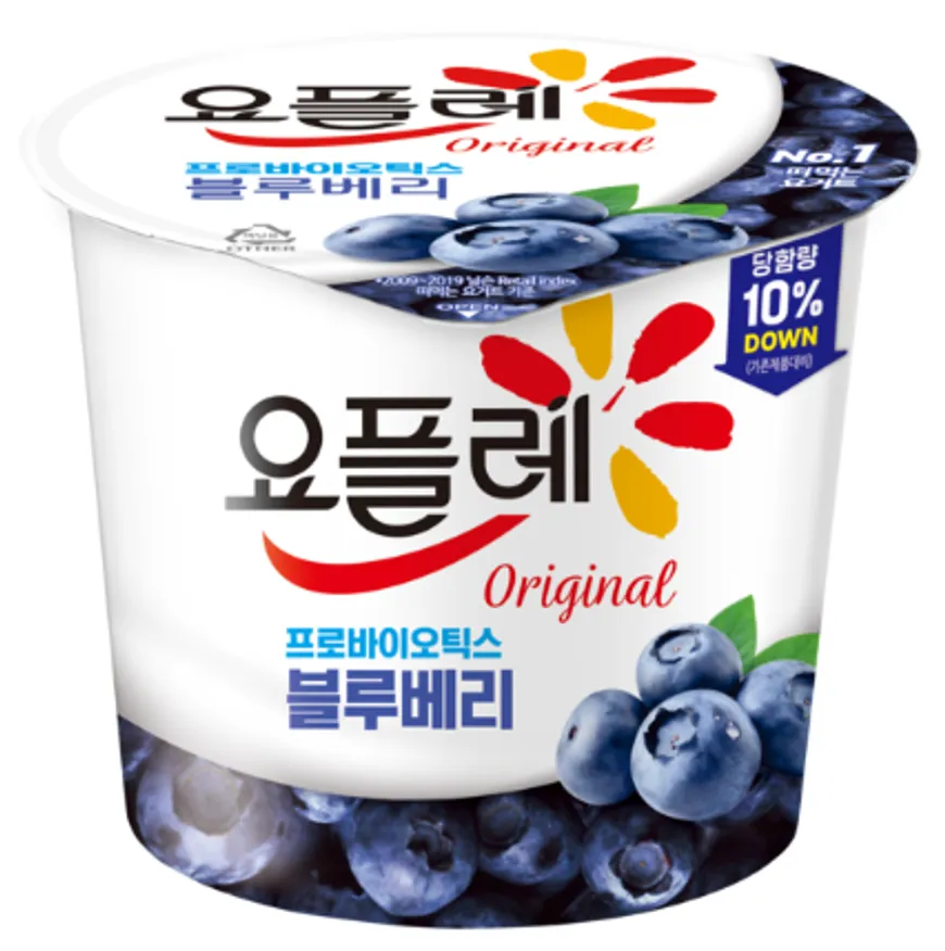 빙그레)요플레 오리지널 블루베리홈 180g 12개 이미지