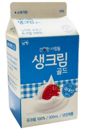 남양)동물성 생크림500ml 유지방함량38% 4개