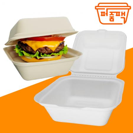 햄버거 펄프 용기 B-003N 백색