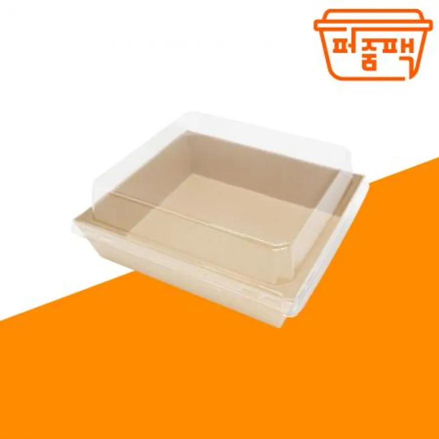 HUA-4K 크라프트 종이도시락 500개세트/ 종이용기 샌드위치 디저트 용기 이미지