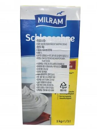 밀람 휘핑크림 동물성 조지방 35% 1L 이미지