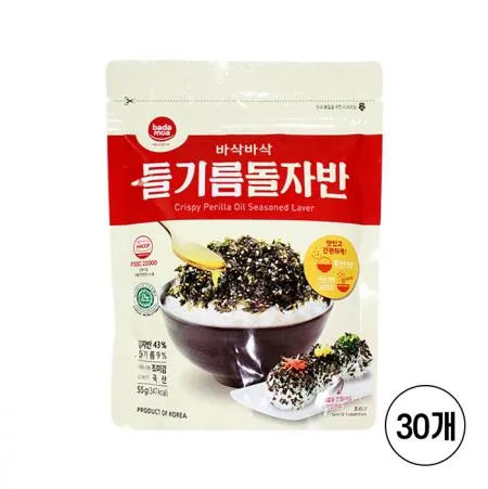 바다모아 바삭바삭 들기름 돌자반 55g x 30개