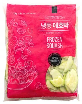 애호박,1Kg(5~6mm반달썰기,개별냉동),상품,냉동,반달썰기,중국