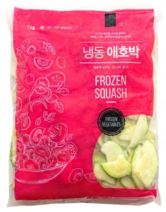 애호박,1Kg(5~6mm반달썰기,개별냉동),상품,냉동,반달썰기,중국 이미지