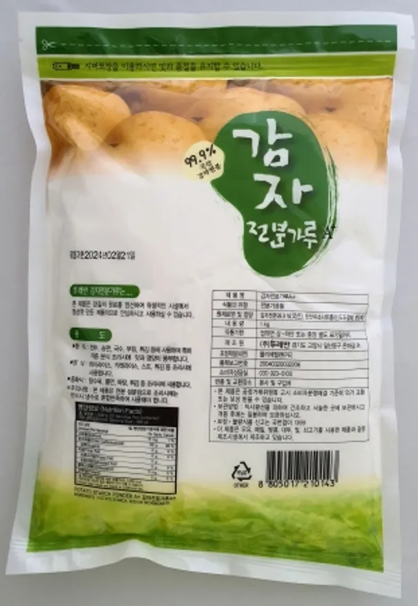 감자전분100%, 1Kg, 뚜레반, 실온, 국산 이미지