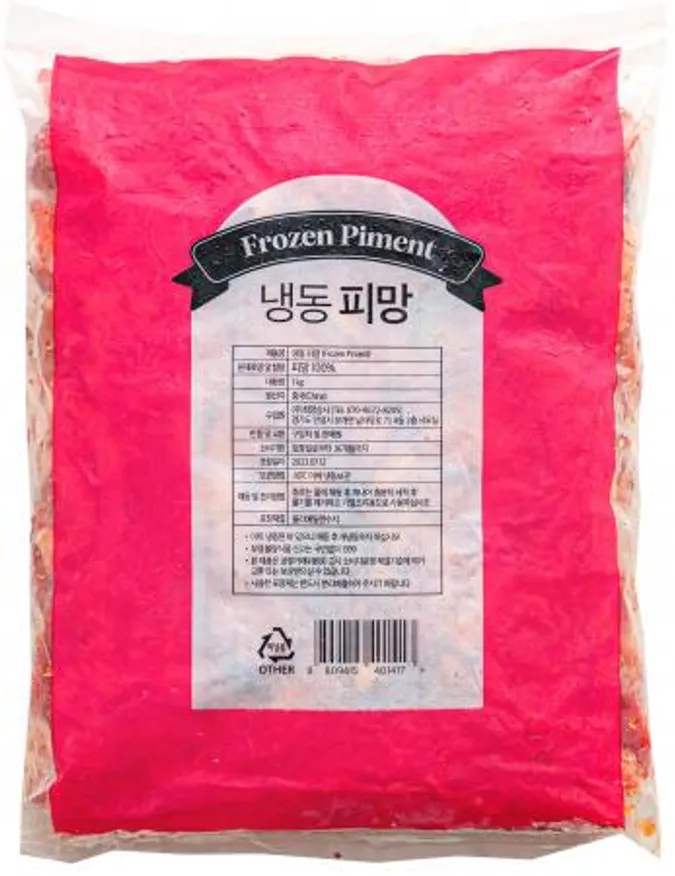 홍피망,1Kg(1*4cm슬라이스/개별냉동),상품,냉동,슬라이스,중국 이미지