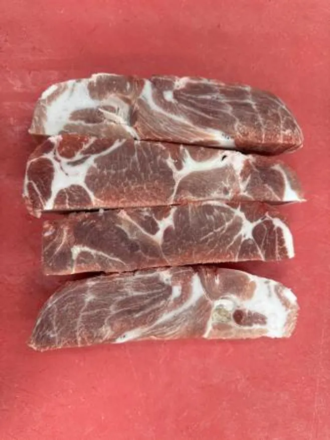 목전지,1Kg(5~6cm 슬라이스),냉동,수육용,미국,밀봉/진공포장 아님 이미지