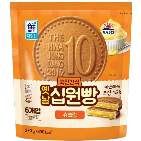 ⭐간편식⭐옛날십원빵슈크림, 270g(45g*6ea), 사조대림, 냉동