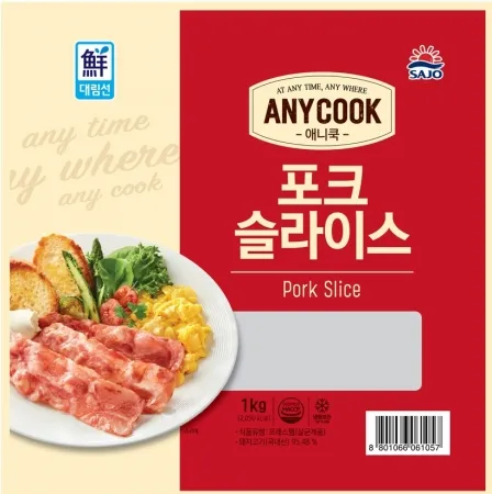 애니쿡포크슬라이스-베이컨대체, 1Kg, 사조대림, 냉동