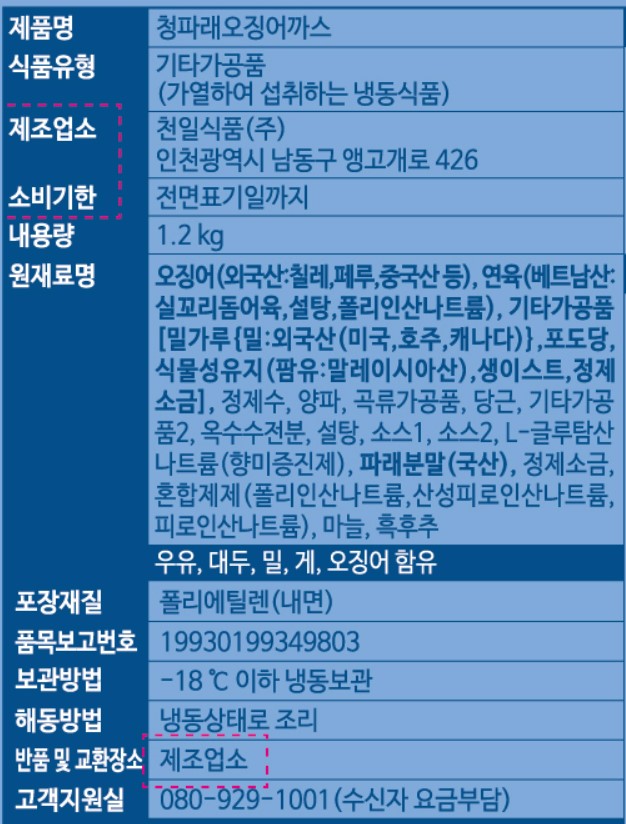 상품정보제공고시