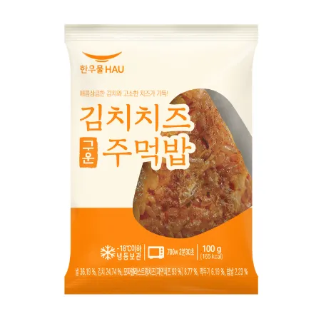 ⭐간편식⭐김치치즈구운주먹밥, 100g(쌀:외국산), 한우물,냉동