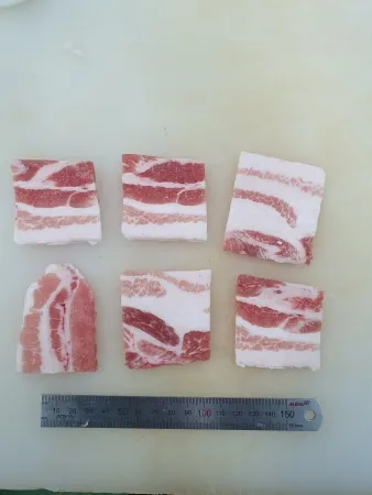 돈육,1Kg(1cm 슬라이스),삼겹살,냉동,구이용,국산, 밀봉/진공포장 아님